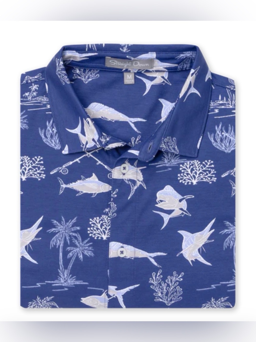 Straight Down Islamorada Full Button Polo - Skipper